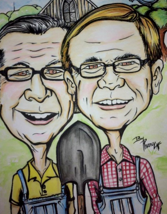 Cartoon Caricatures drawn for business card promotional materials. Corporate, Schools, Churches, Organizations etc...