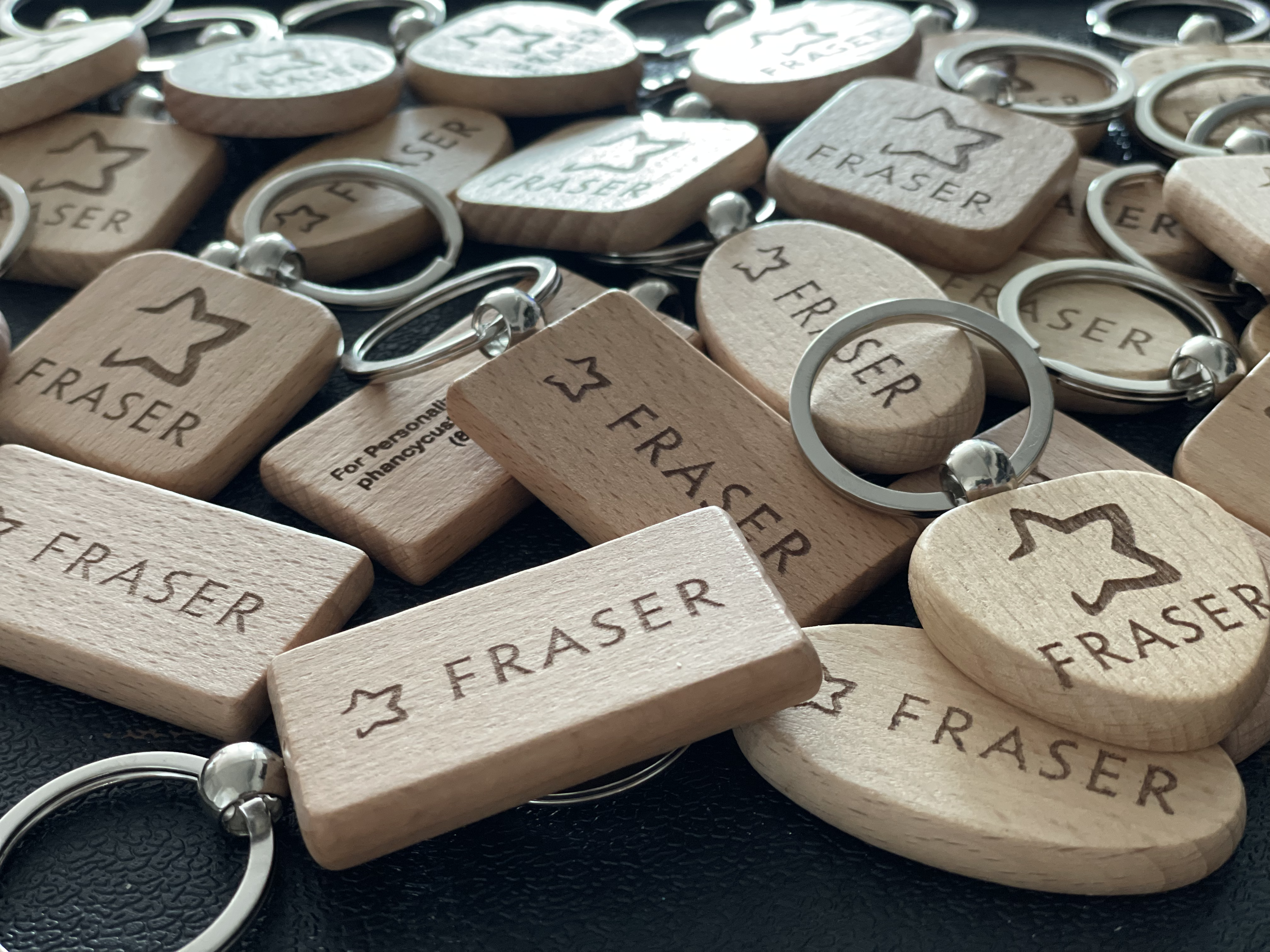 Engraved Personalized Wooden Metal Keychain Wholesale